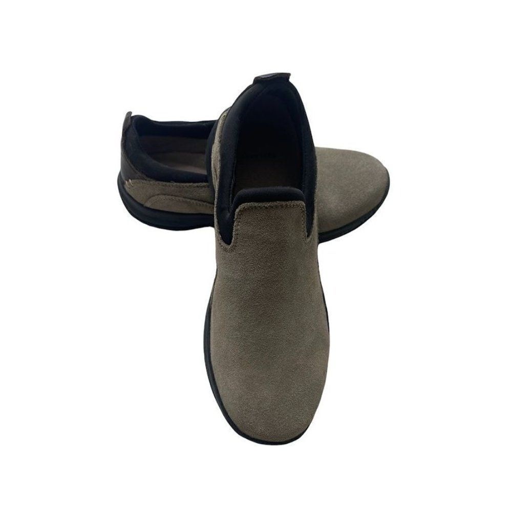 Womens LANDS END Suede Gray Brown Black All Weather Slip On Moc Shoes Sz 7 7B - Picture 7 of 8